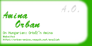 amina orban business card
